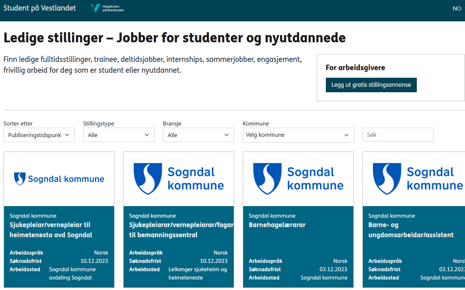 Student på Vestlandet